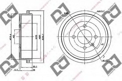 DJ PARTS br1061 -  Тормозной барабан